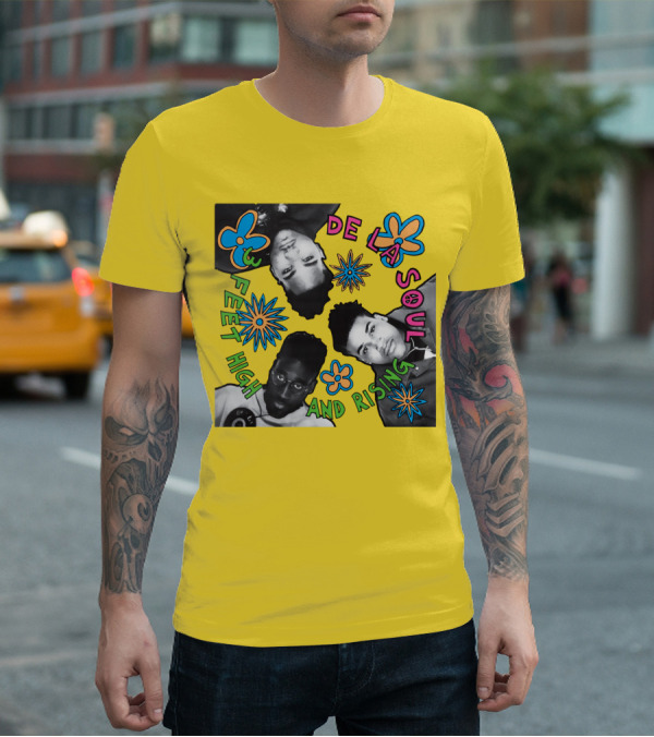 De La Soul 3 Feet High And Rising Psychedelic Flower T-Shirt