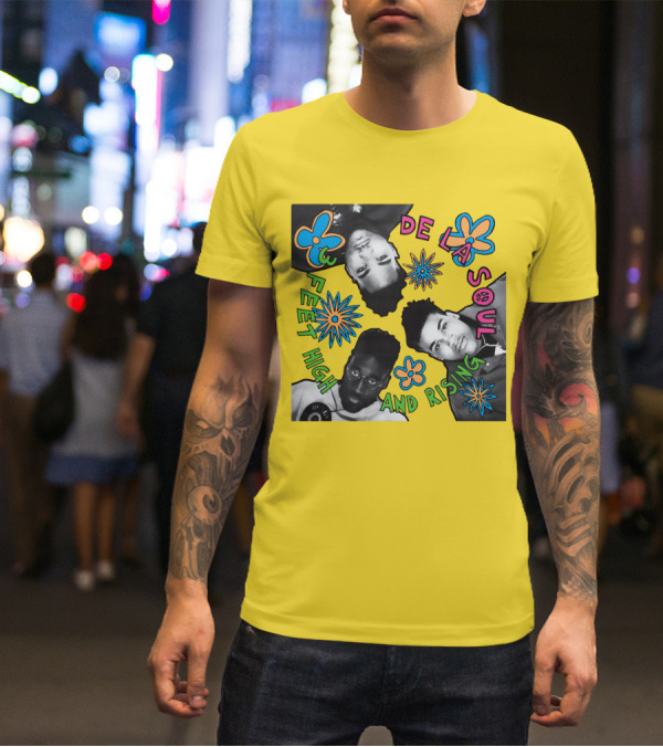 De La Soul 3 Feet High And Rising Psychedelic Flower T-Shirt