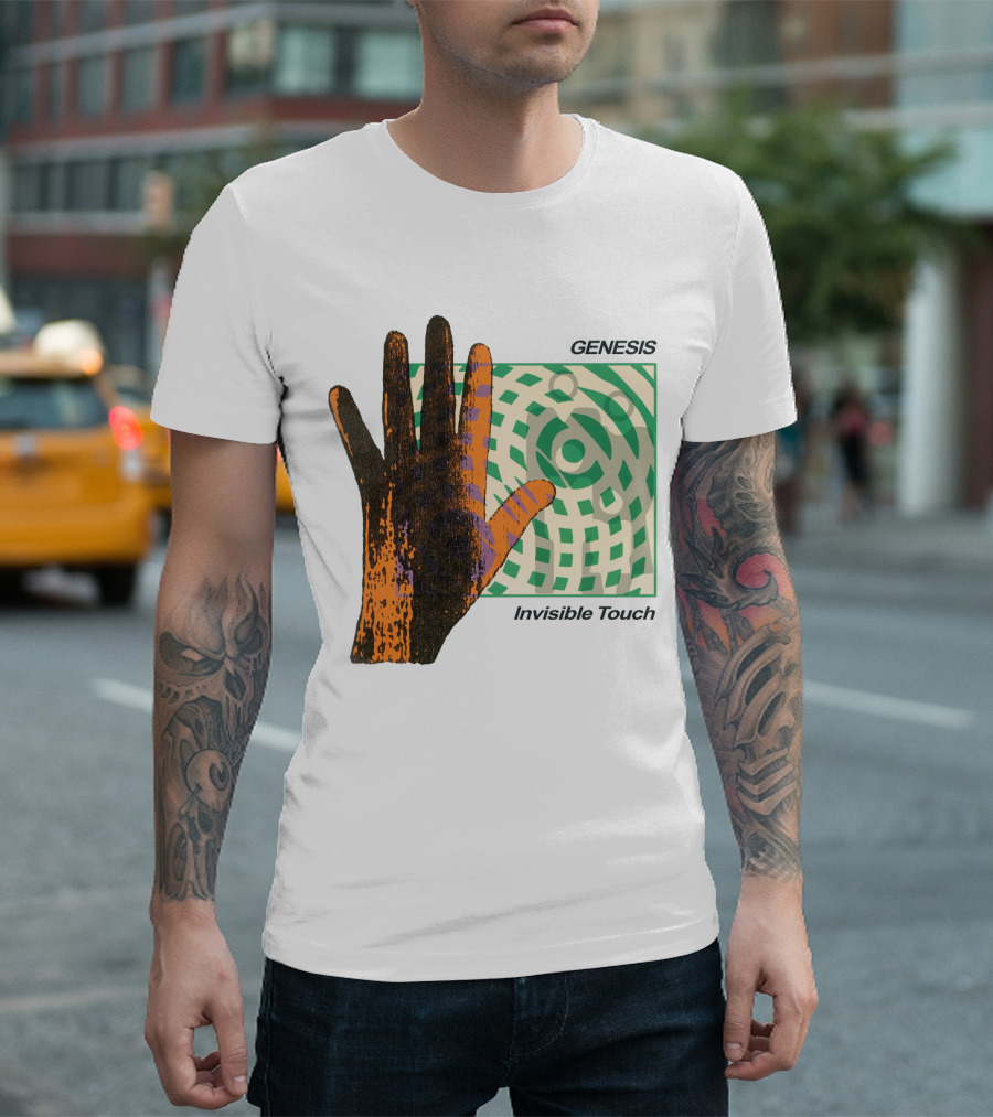 Genesis Invisible Touch Album Cover Art Hand Green T-Shirt