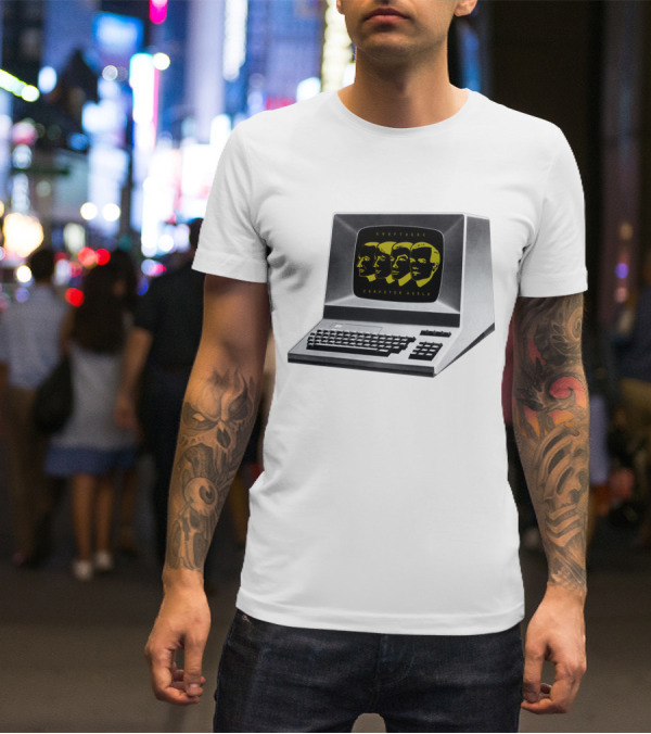 Kraftwerk Computer World Faces On Retro Monitor T-Shirt
