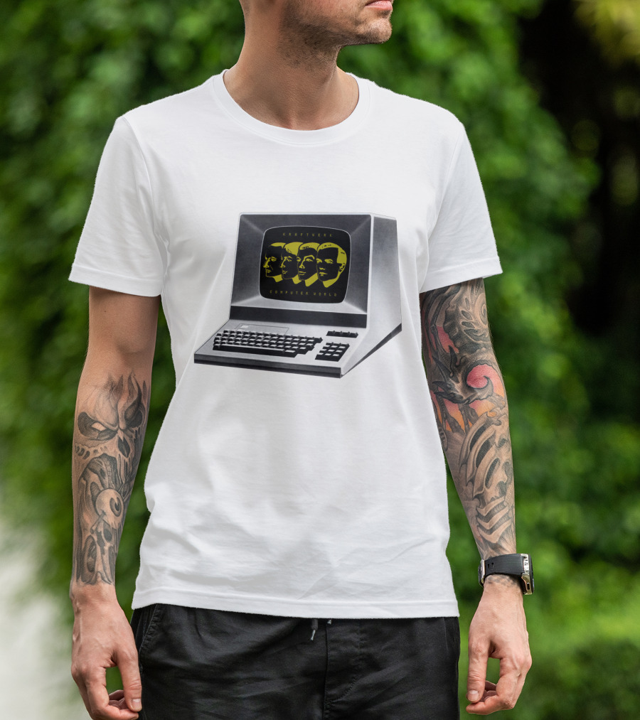 Kraftwerk Computer World Faces On Retro Monitor T-Shirt