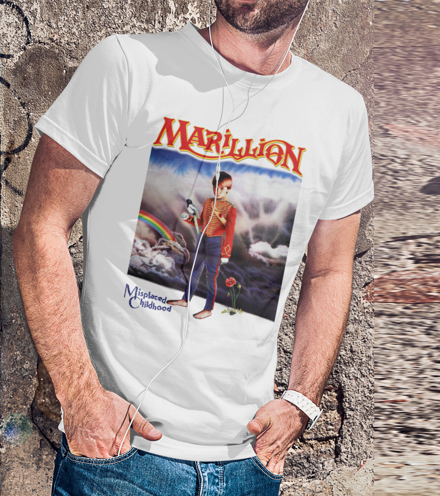 Marillion Misplaced Childhood Rainbow Cloudy Sky Soldier Boy T-Shirt