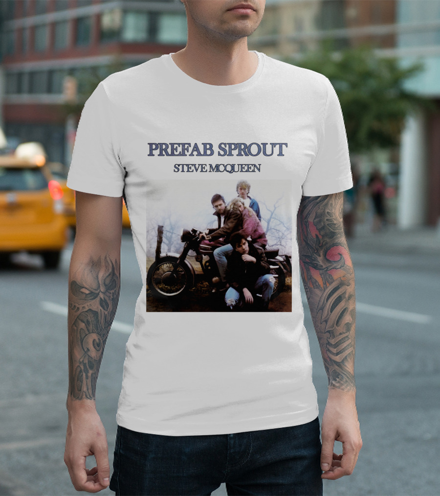 Prefab Sprout Steve McQueen Motorcycle Group Image T-Shirt
