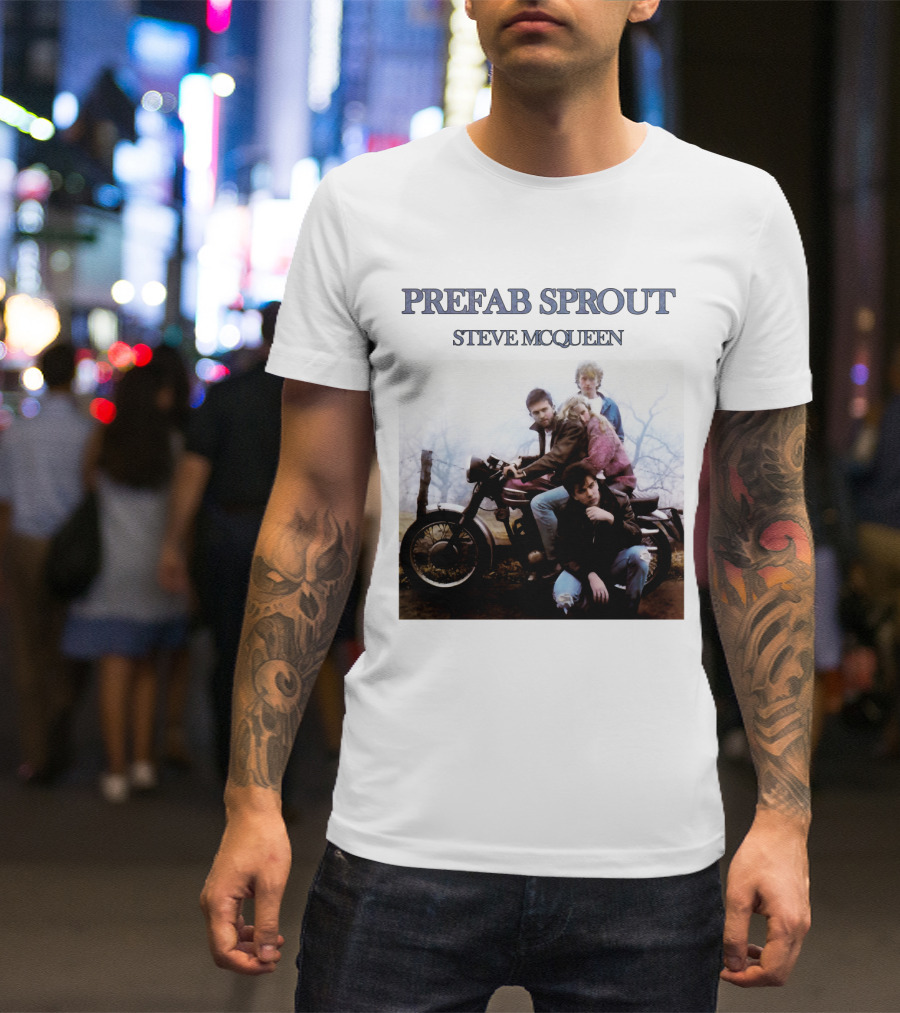 Prefab Sprout Steve McQueen Motorcycle Group Image T-Shirt