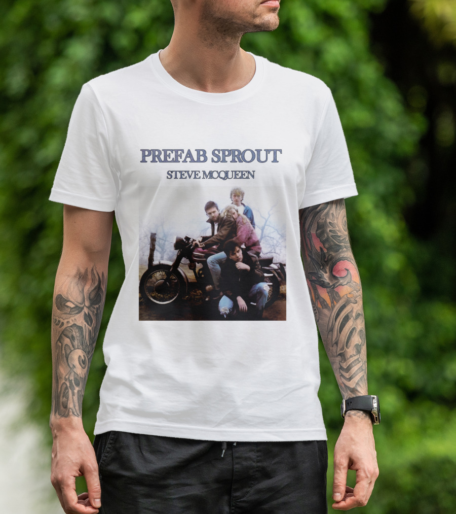 Prefab Sprout Steve McQueen Motorcycle Group Image T-Shirt