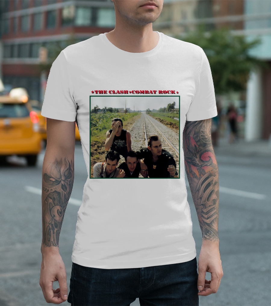 The Clash Combat Rock Album Cover Railroad Scene T-Shirt