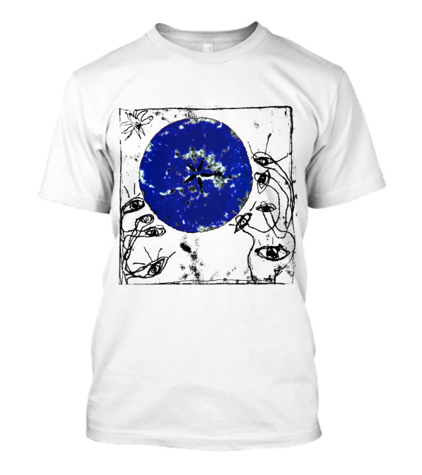 The Cure Wish Album Art Blue Circle With Abstract Eye Drawings T-Shirt