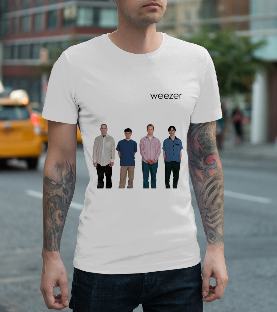 Weezer Blue Album Cover Four Band Members T-Shirt