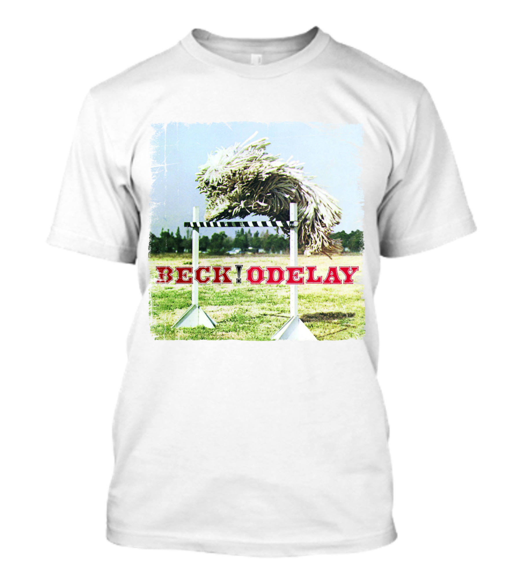 Beck Odelay Album Cover Dog Jumping Hurdle T-Shirt