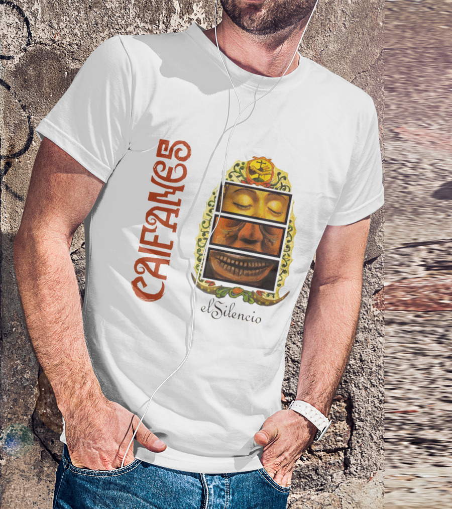 Caifanes El Silencio Aztec-Inspired Face Art In Yellow And Brown T-Shirt