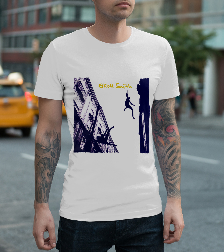 Elliott Smith Leaping Figures Urban Scene T-Shirt