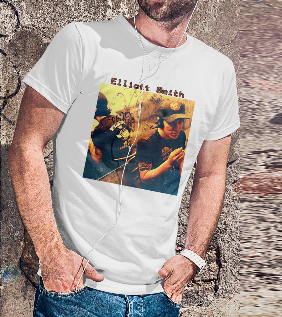 Elliott Smith Mirror Reflection Musician Image T-Shirt