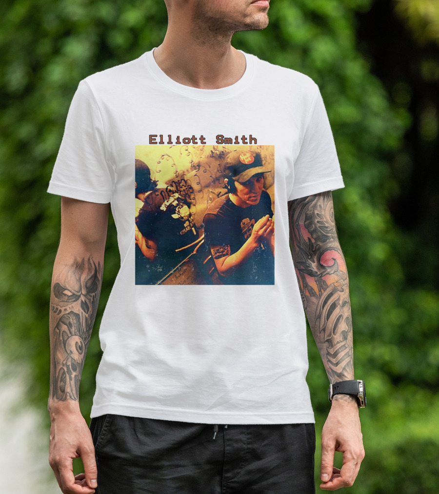 Elliott Smith Mirror Reflection Musician Image T-Shirt