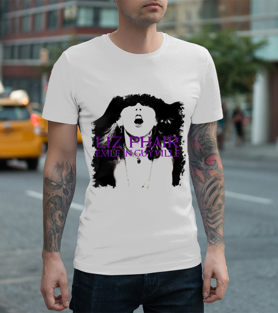 Liz Phair Exile in Guyville Bold Monochrome Portrait with Necklace T-Shirt