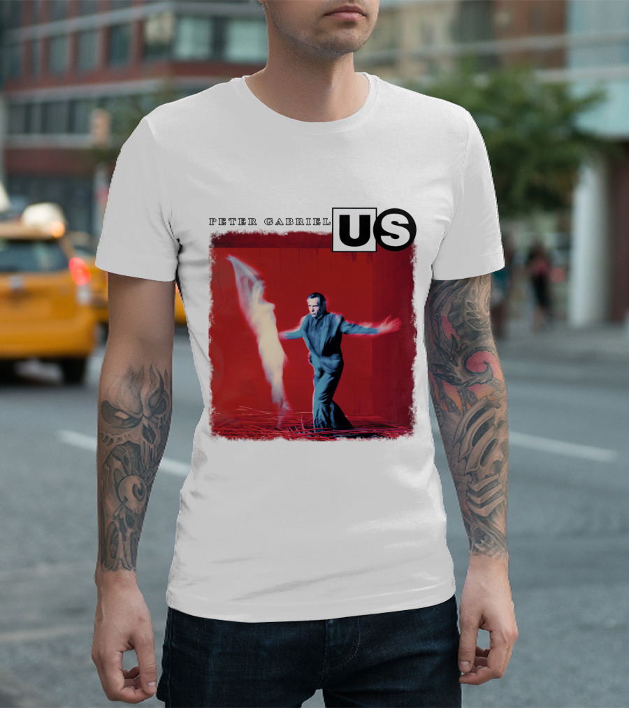 Peter Gabriel Us Album Cover Red Background Dance Image T-Shirt