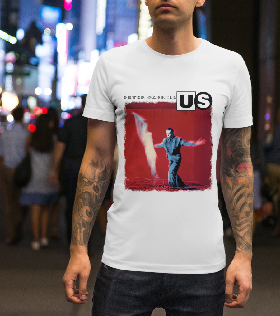 Peter Gabriel Us Album Cover Red Background Dance Image T-Shirt