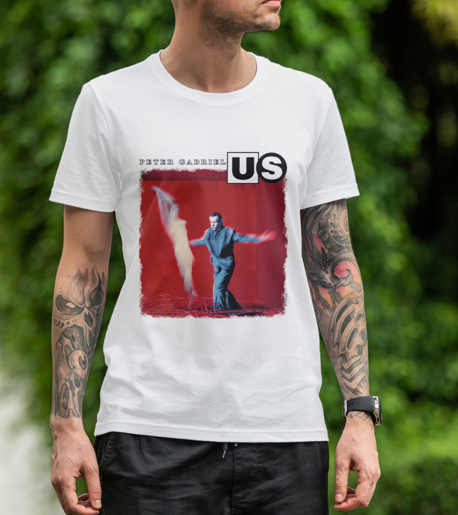 Peter Gabriel Us Album Cover Red Background Dance Image T-Shirt