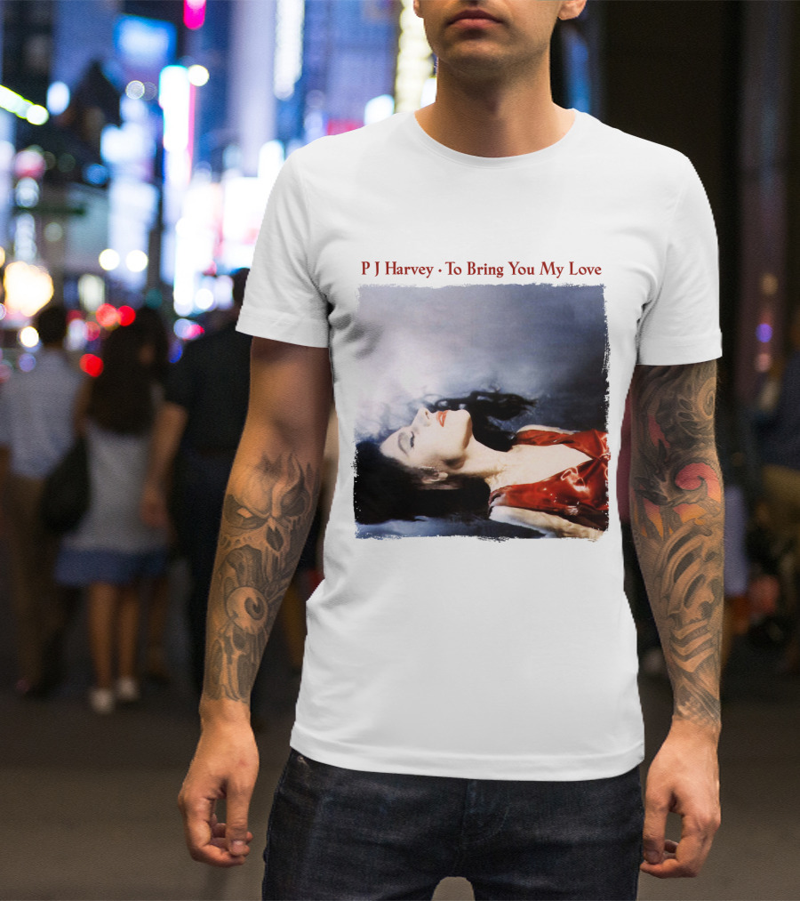 PJ Harvey To Bring You My Love Album Art Floating Woman In Red T-Shirt