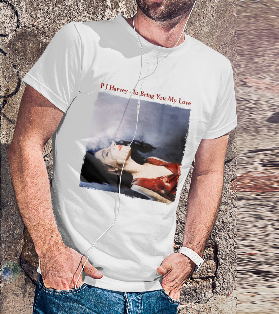 PJ Harvey To Bring You My Love Album Art Floating Woman In Red T-Shirt