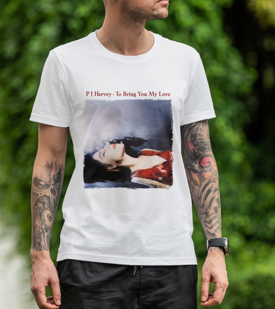PJ Harvey To Bring You My Love Album Art Floating Woman In Red T-Shirt