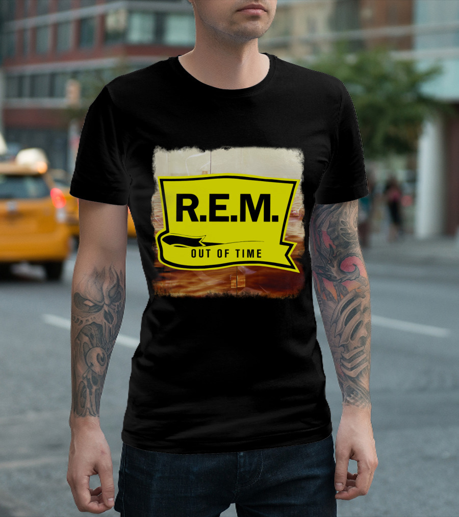 R.E.M. Out Of Time Yellow Banner T-Shirt