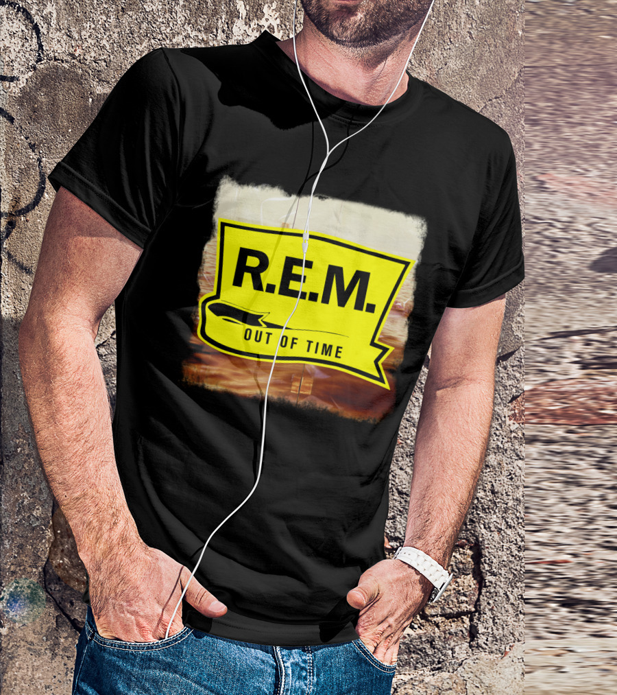 R.E.M. Out Of Time Yellow Banner T-Shirt