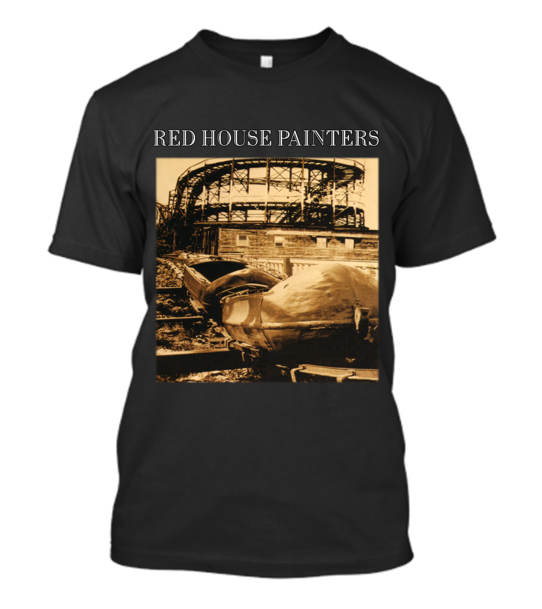 Red House Painters Vintage Roller Coaster Scene T-Shirt