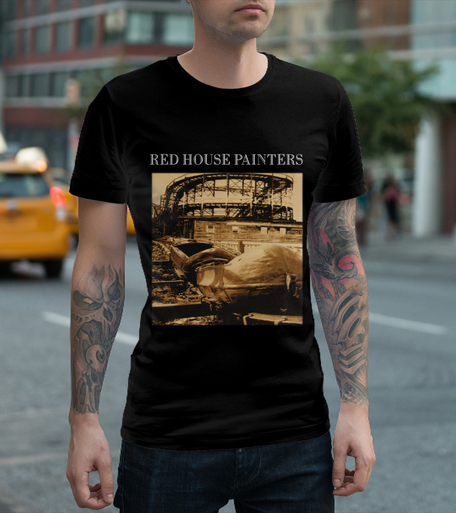 Red House Painters Vintage Roller Coaster Scene T-Shirt
