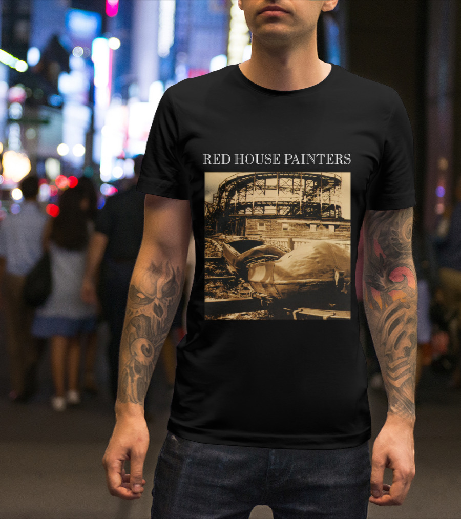 Red House Painters Vintage Roller Coaster Scene T-Shirt