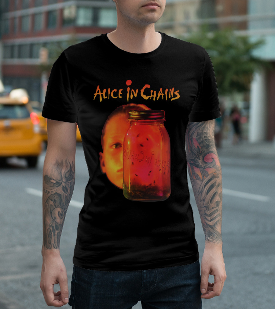 Alice In Chains Jar Of Flies Album Cover Image With Jar And Face T-Shirt