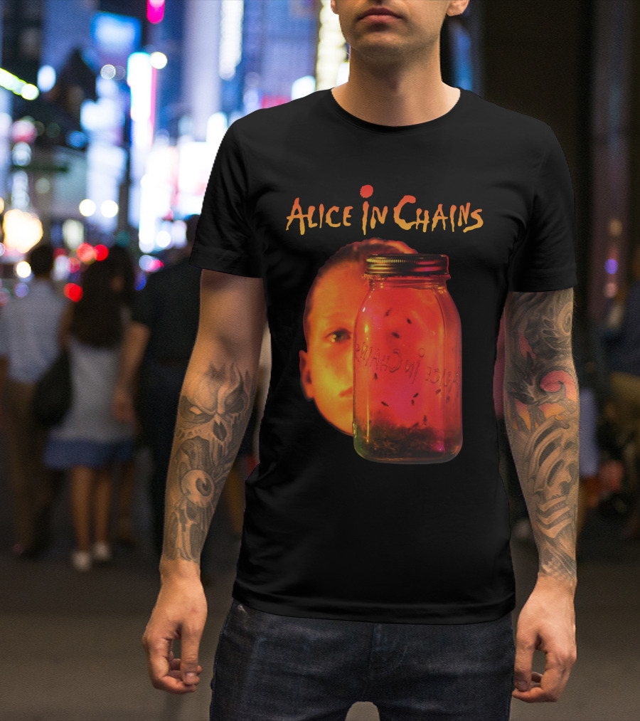 Alice In Chains Jar Of Flies Album Cover Image With Jar And Face T-Shirt