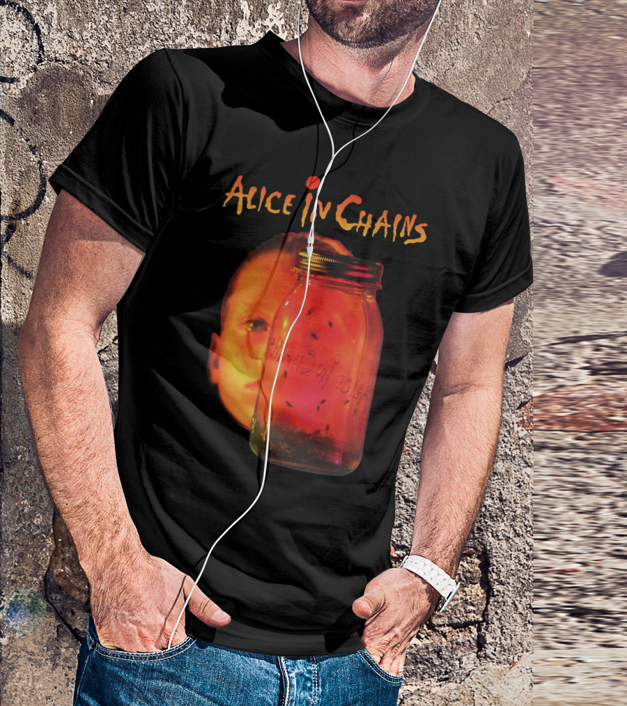 Alice In Chains Jar Of Flies Album Cover Image With Jar And Face T-Shirt