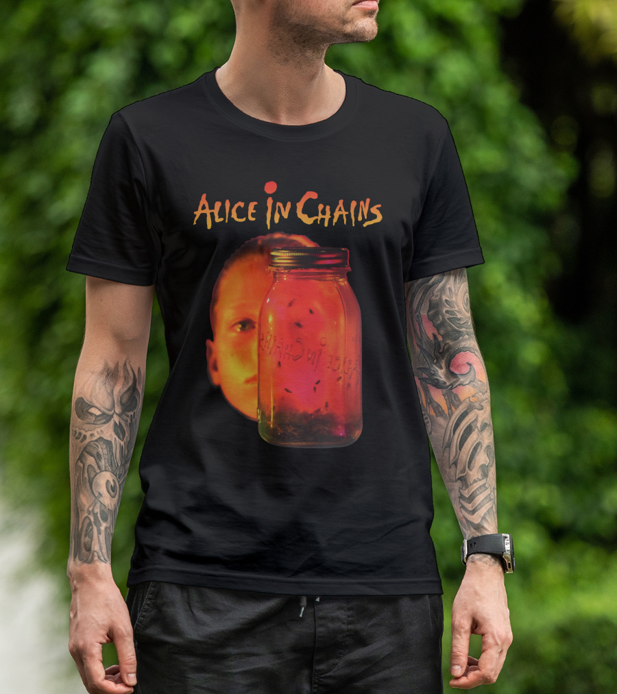 Alice In Chains Jar Of Flies Album Cover Image With Jar And Face T-Shirt