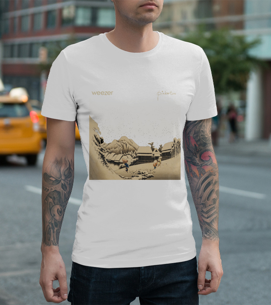 Weezer Pinkerton Snowy Village Scene Album T-Shirt
