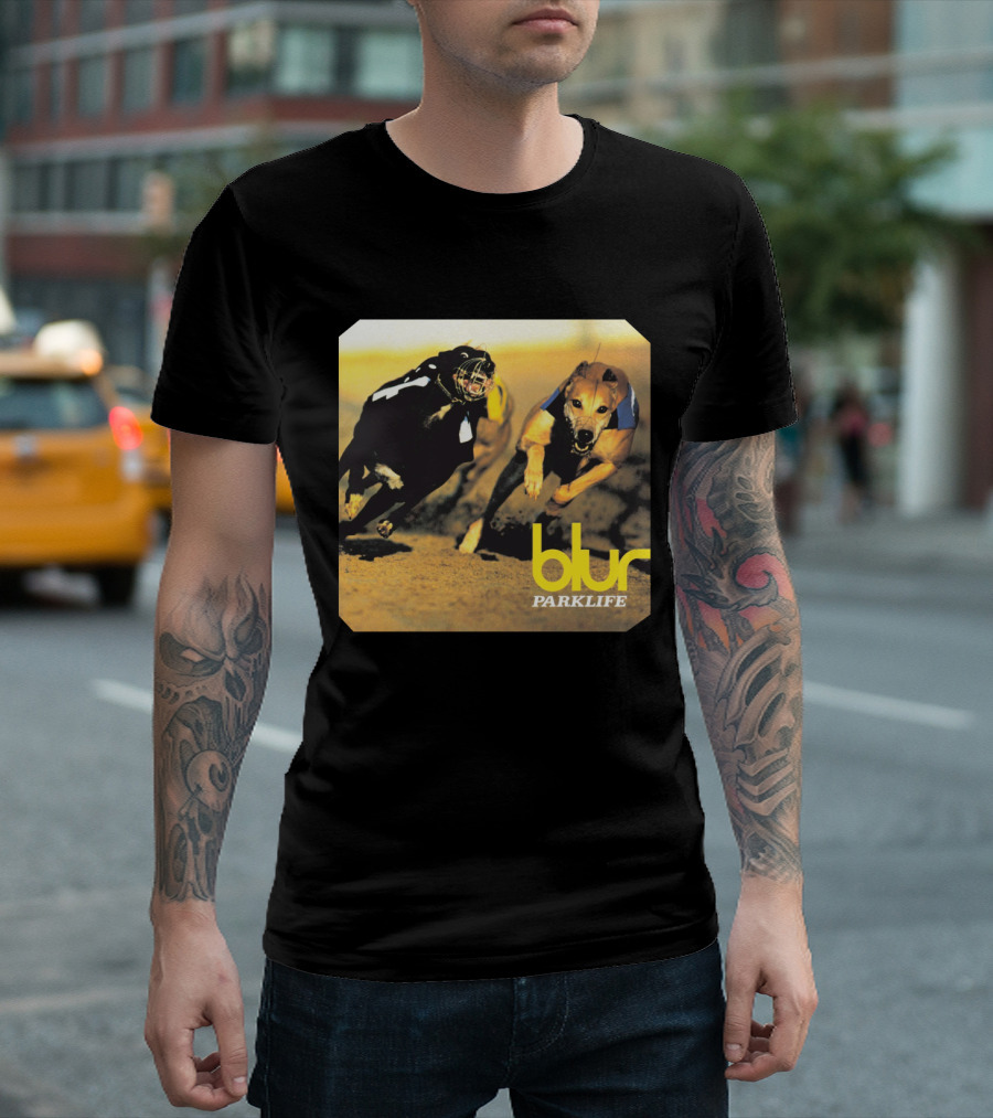 Blur Parklife Album Cover Greyhounds Racing Iconic T-Shirt