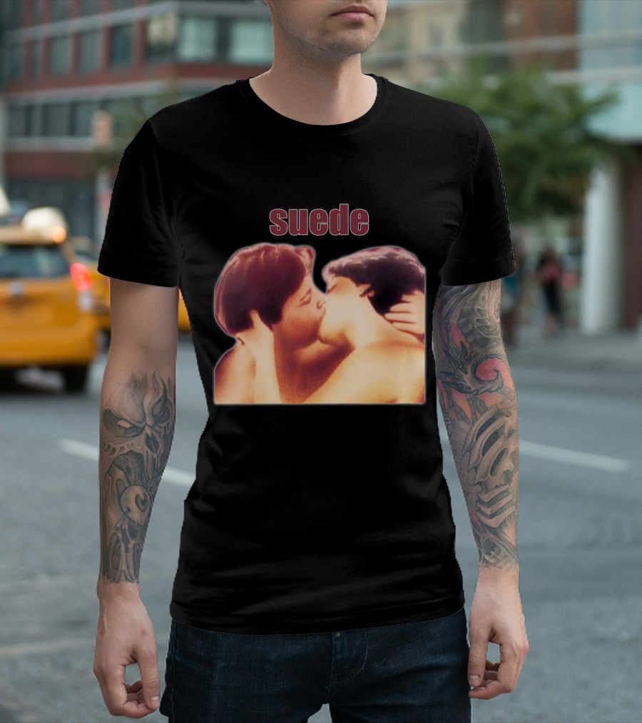 Suede Romantic Kiss Vintage Album Cover T-Shirt