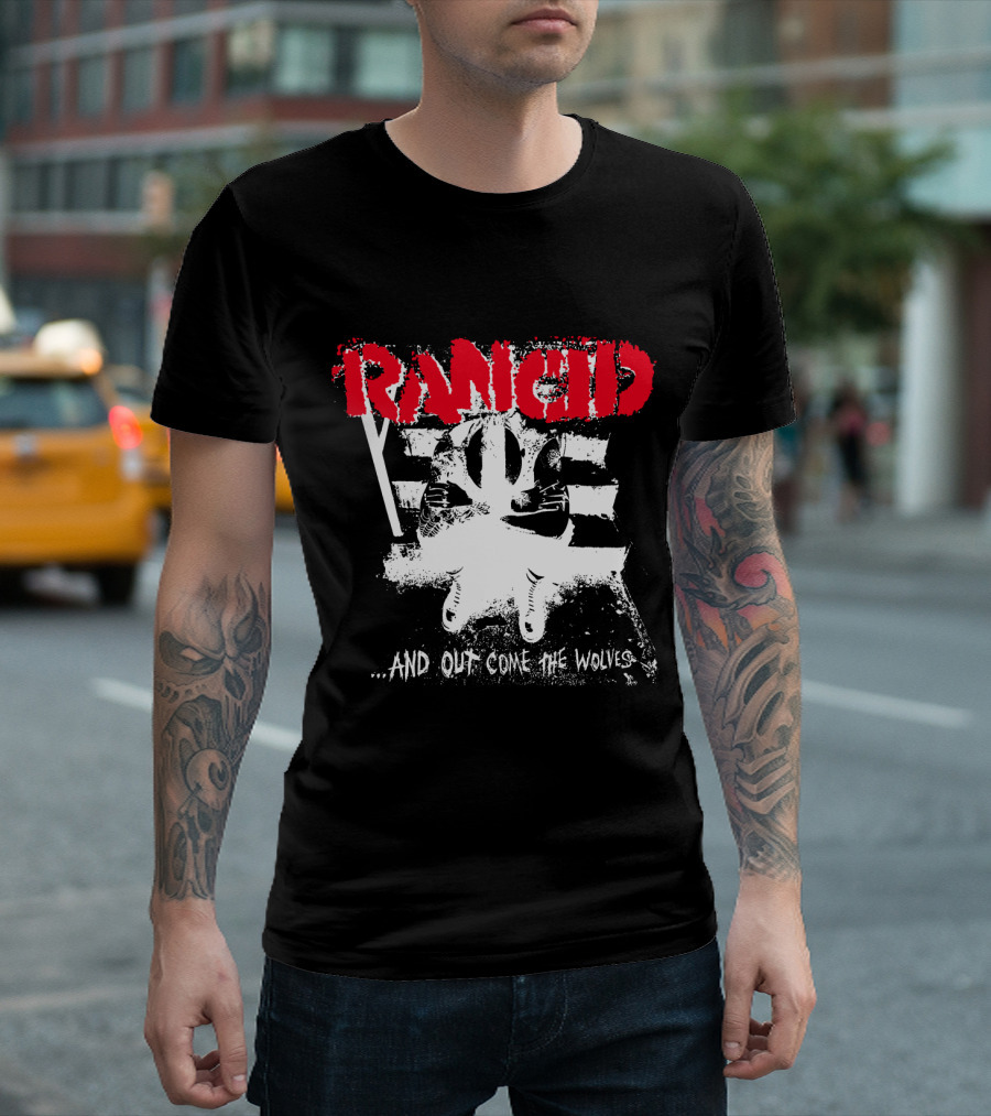 Rancid And Out Come The Wolves Punk Album Cover Sitting Figure T-Shirt