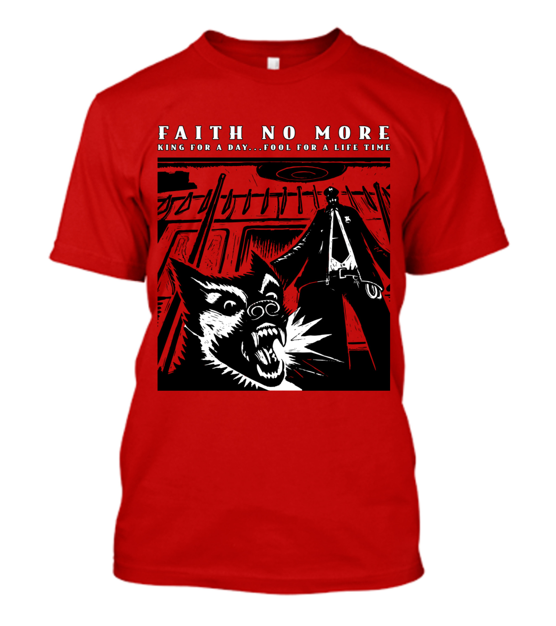 Faith No More King For A Day Fool For A Lifetime Graphic Black And White Dog Scene T-Shirt