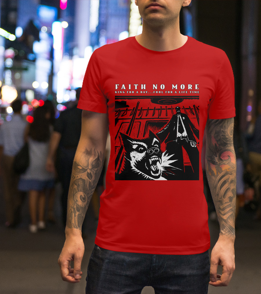 Faith No More King For A Day Fool For A Lifetime Graphic Black And White Dog Scene T-Shirt