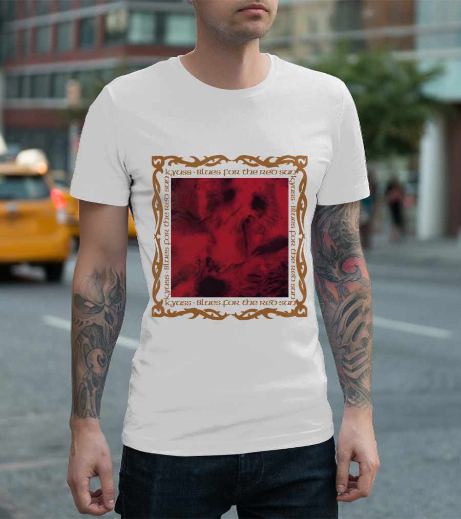 Kyuss Blues for the Red Sun Abstract Red Pattern Framed T-Shirt