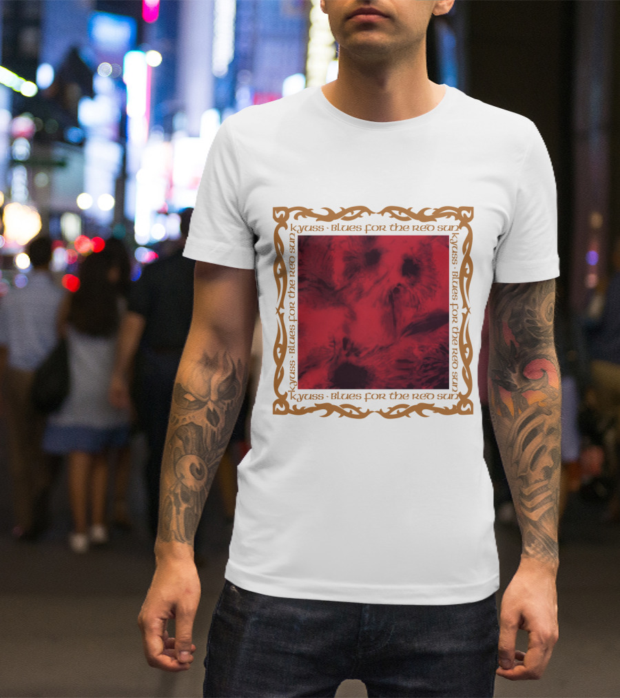Kyuss Blues For The Red Sun Abstract Red Pattern Framed T-Shirt