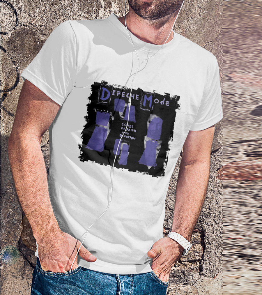 Depeche Mode Songs Of Faith And Devotion Album Art Purple Faces T-Shirt