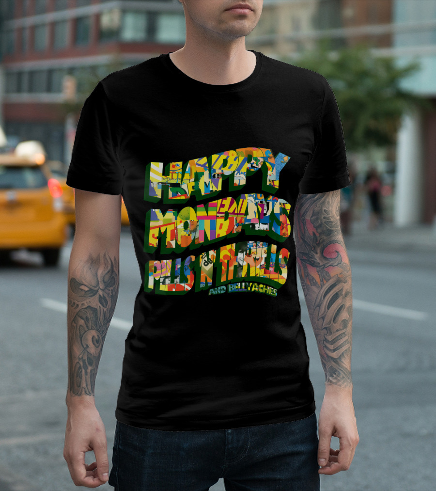 Happy Mondays Pills 'N' Thrills And Bellyaches Colorful 90s Album T-Shirt