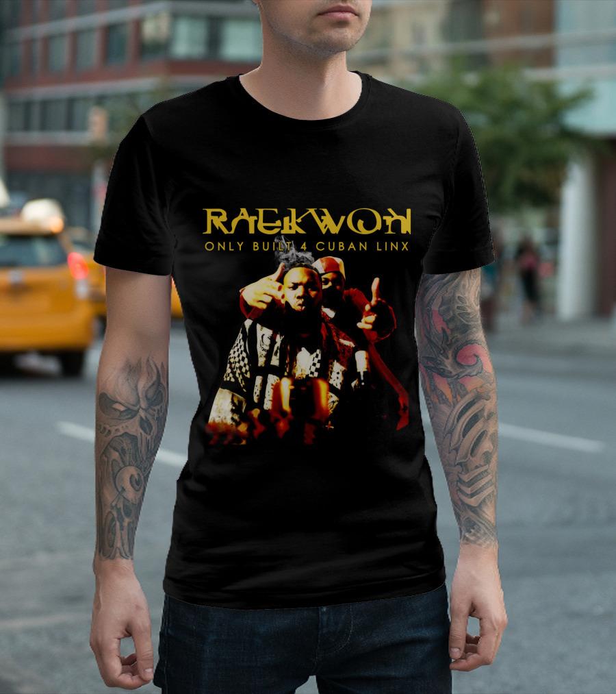 Raekwon Only Built 4 Cuban Linx Iconic Album Cover Featuring Two Figures In Bold Stylized Typography T-Shirt