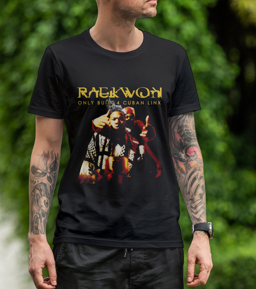 Raekwon Only Built 4 Cuban Linx Iconic Album Cover Featuring Two Figures In Bold Stylized Typography T-Shirt