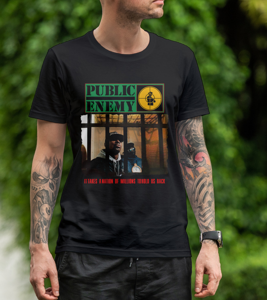 Public Enemy It Takes A Nation Of Millions To Hold Us Back Prison Bars Rap Group T-Shirt