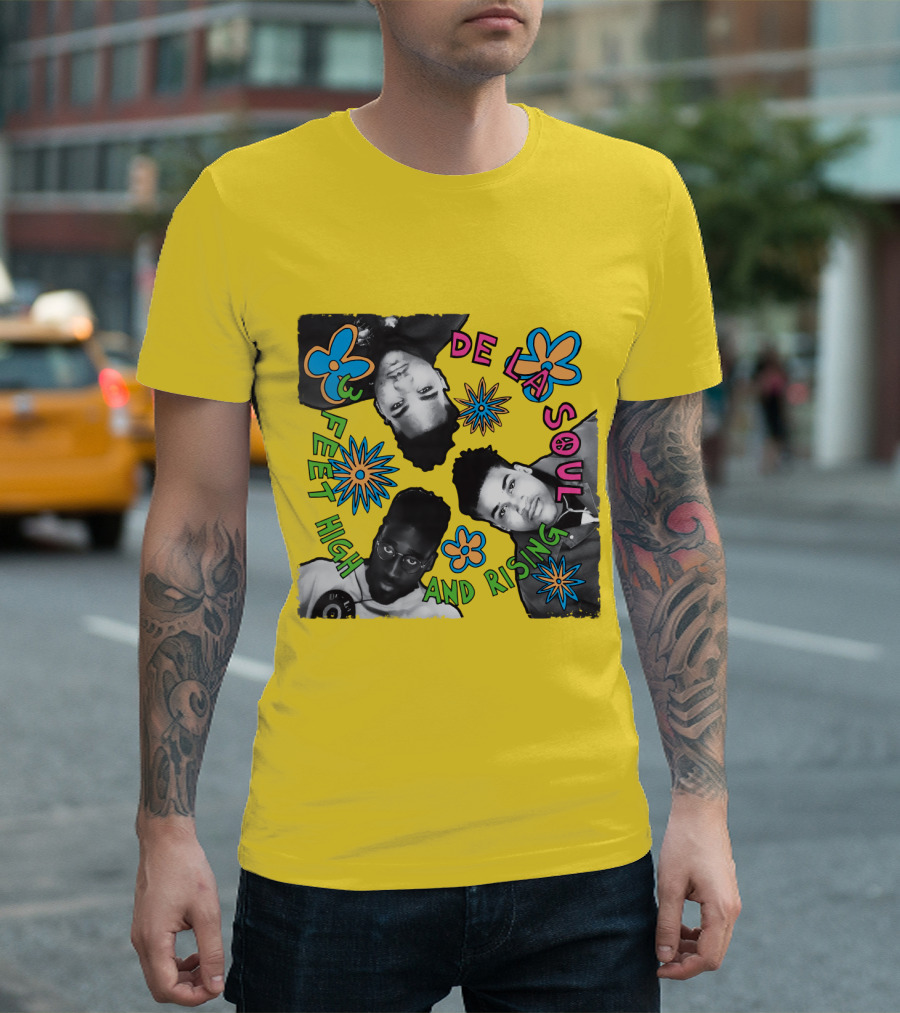 De La Soul 3 Feet High And Rising Colorful Flower T-Shirt