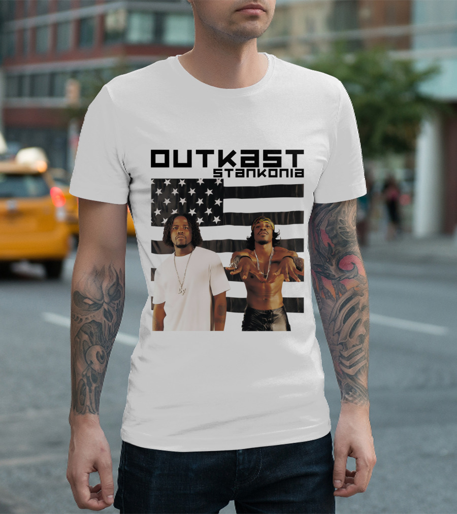 Outkast Stankonia Album Cover with American Flag Background T-Shirt