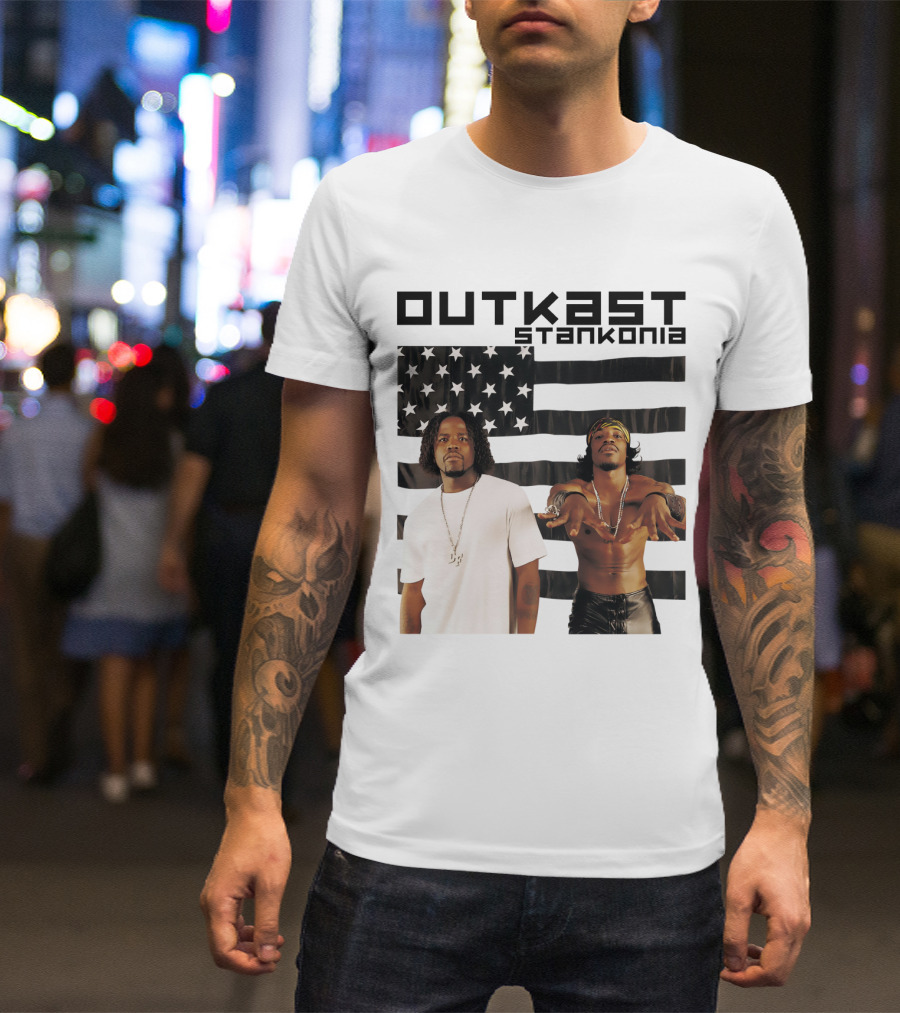 Outkast Stankonia Album Cover With American Flag Background T-Shirt