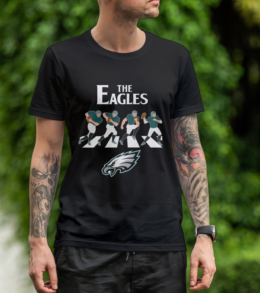 Philadelphia Eagles Football Players Abbey Road Parody With Team T-Shirt